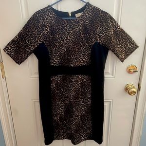 Michael Kors Leopard and Black Dress Size 14